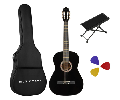 Instrument muzyczny MusicMate Gitara klasyczna zestaw MM-G15 ClassicMidnight Czarny